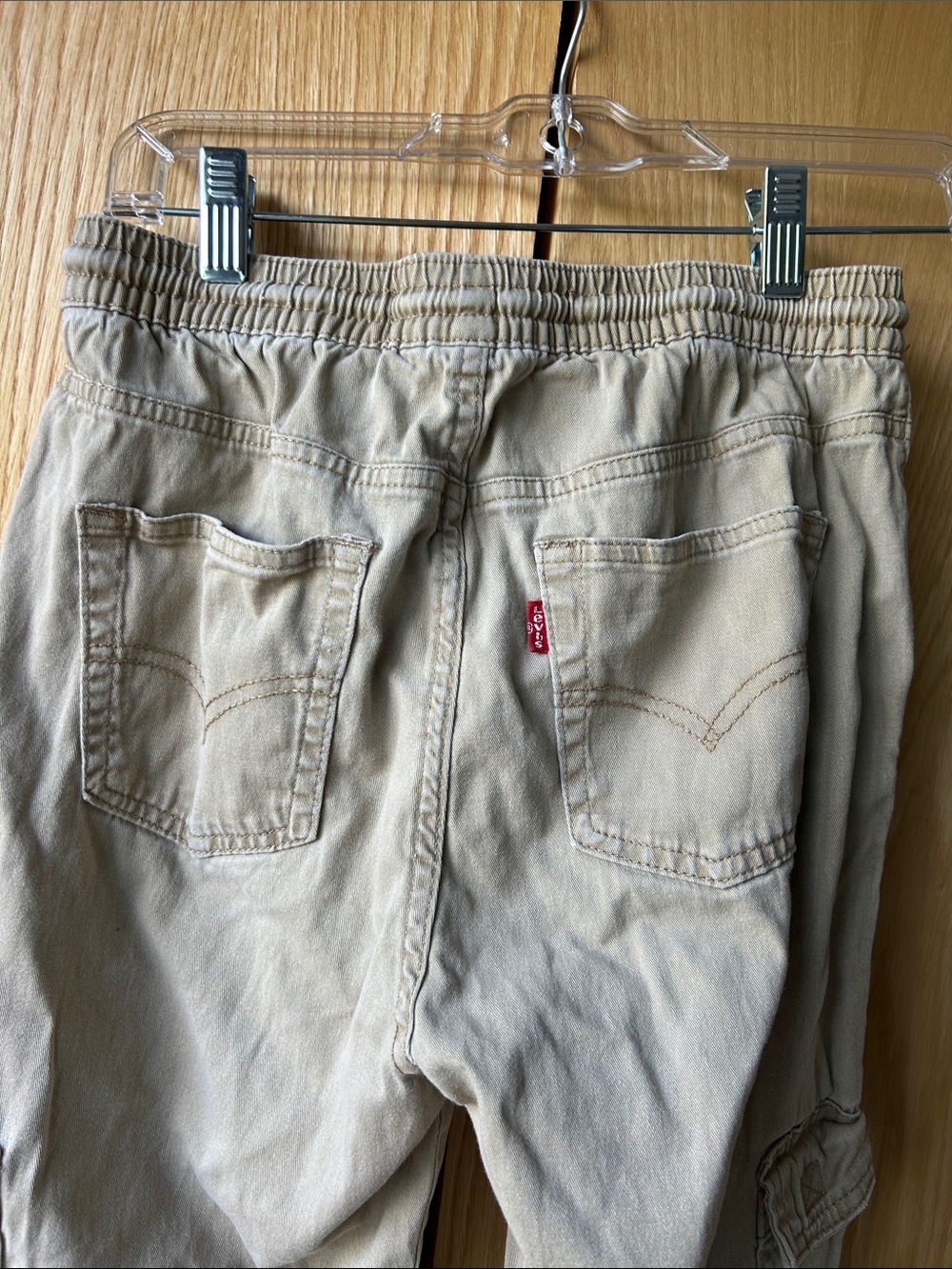 Levi's Kids Tan Elastic Waist Cargo Jeans